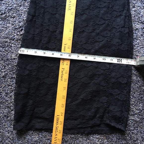 Black Lace Overlay Dress - Picture 3 of 5